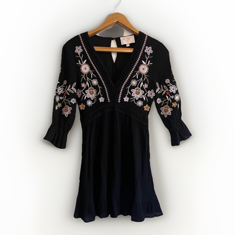 Embroidered flowy light weight mini dress Boho Summer dress